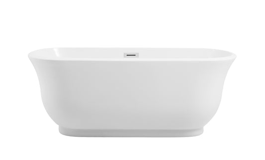 Jasper 59 Inch Soaking Bathtub, Modern Style, Glossy White - BT10059GW