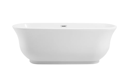 Jasper 67 Inch Soaking Bathtub, Modern Style, Glossy White - BT10067GW