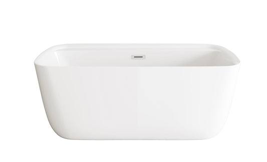 Maren 59 Inch Soaking Bathtub, Modern Style, Glossy White - BT13059GW