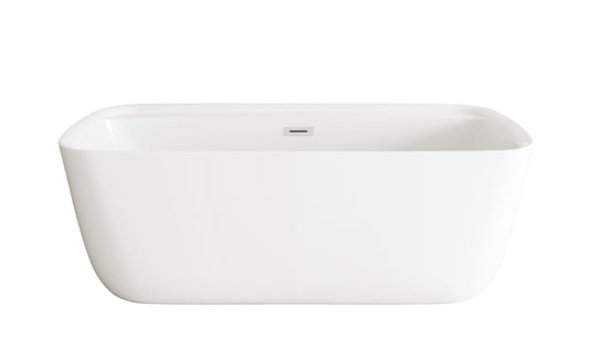 Maren 67 Inch Soaking Bathtub, Modern Style, Glossy White - BT13067GW