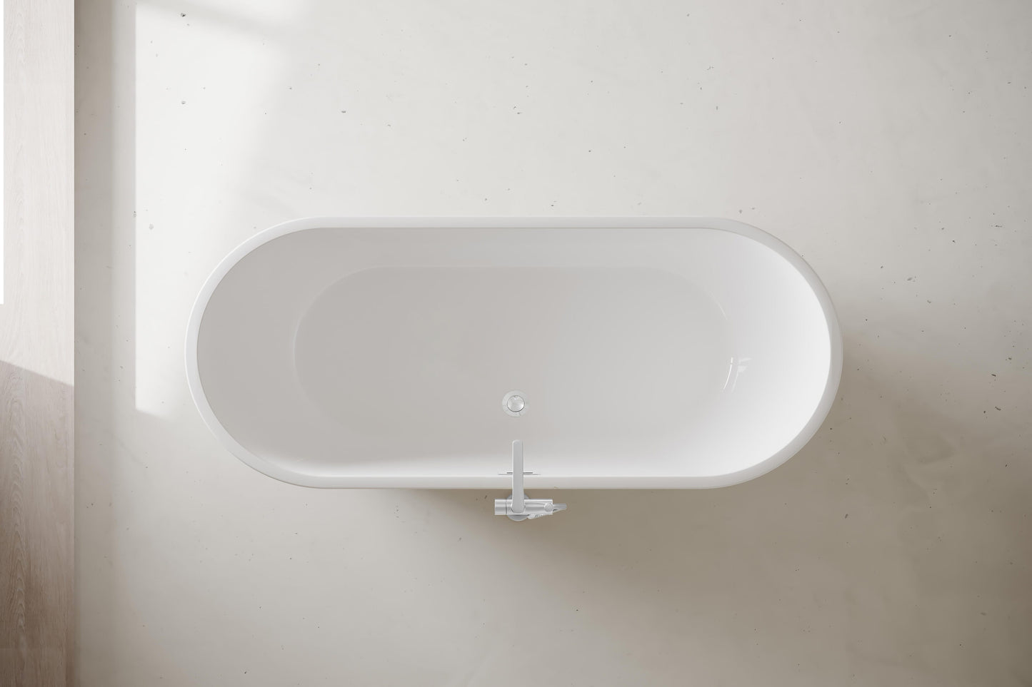 Cyrus 71 Inch Soaking Roll Top Bathtub, Modern Style, Glossy White - BT14071GW