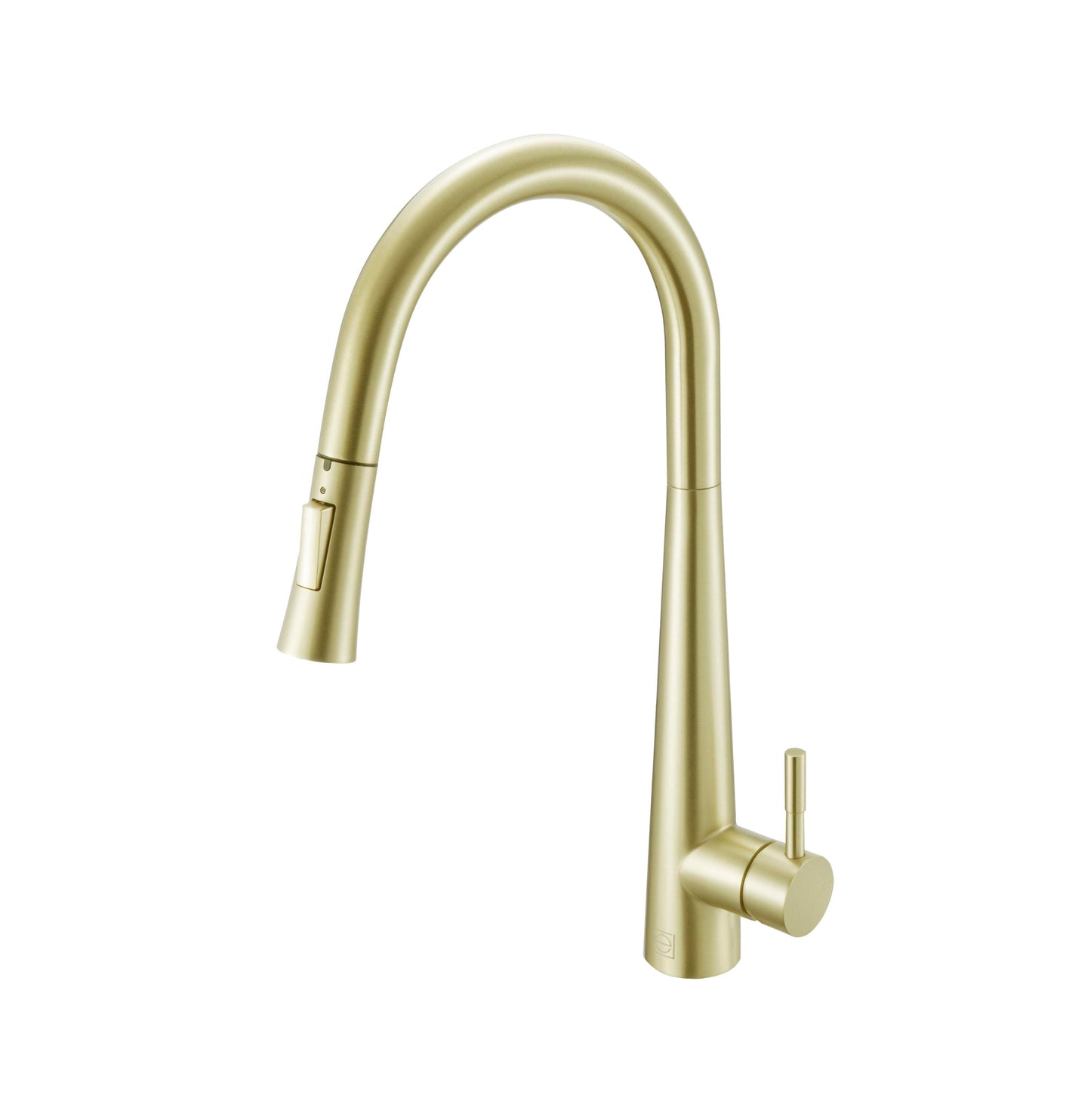 Emrys Single Handle Pull Down Sprayer Kitchen Faucet, Modern Style, Brushed Gold - KF100BGD