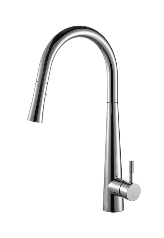 Emrys Single Handle Pull Down Sprayer Kitchen Faucet, Modern Style, Chrome - KF100PCH