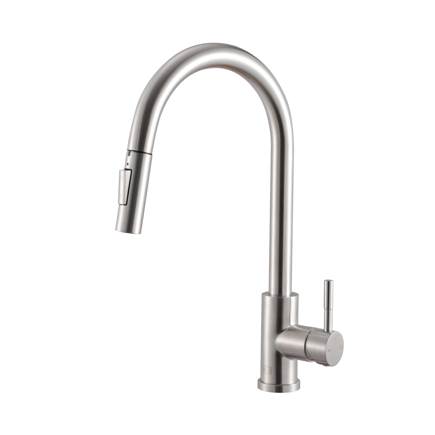 Calla Single Handle Pull Down Sprayer Kitchen Faucet, Modern Style, Brushed Nickel - KF120BNK