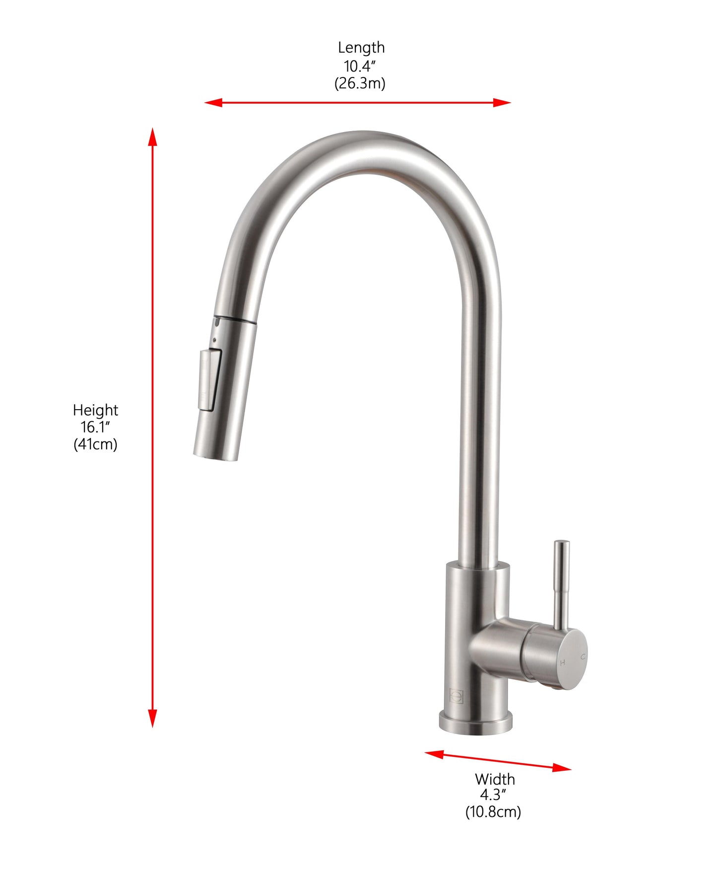 Calla Single Handle Pull Down Sprayer Kitchen Faucet, Modern Style, Brushed Nickel - KF120BNK