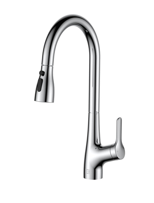 Lucian Single Handle Pull Down Sprayer Kitchen Faucet, Traditional Style, Chrome - KF150PCH