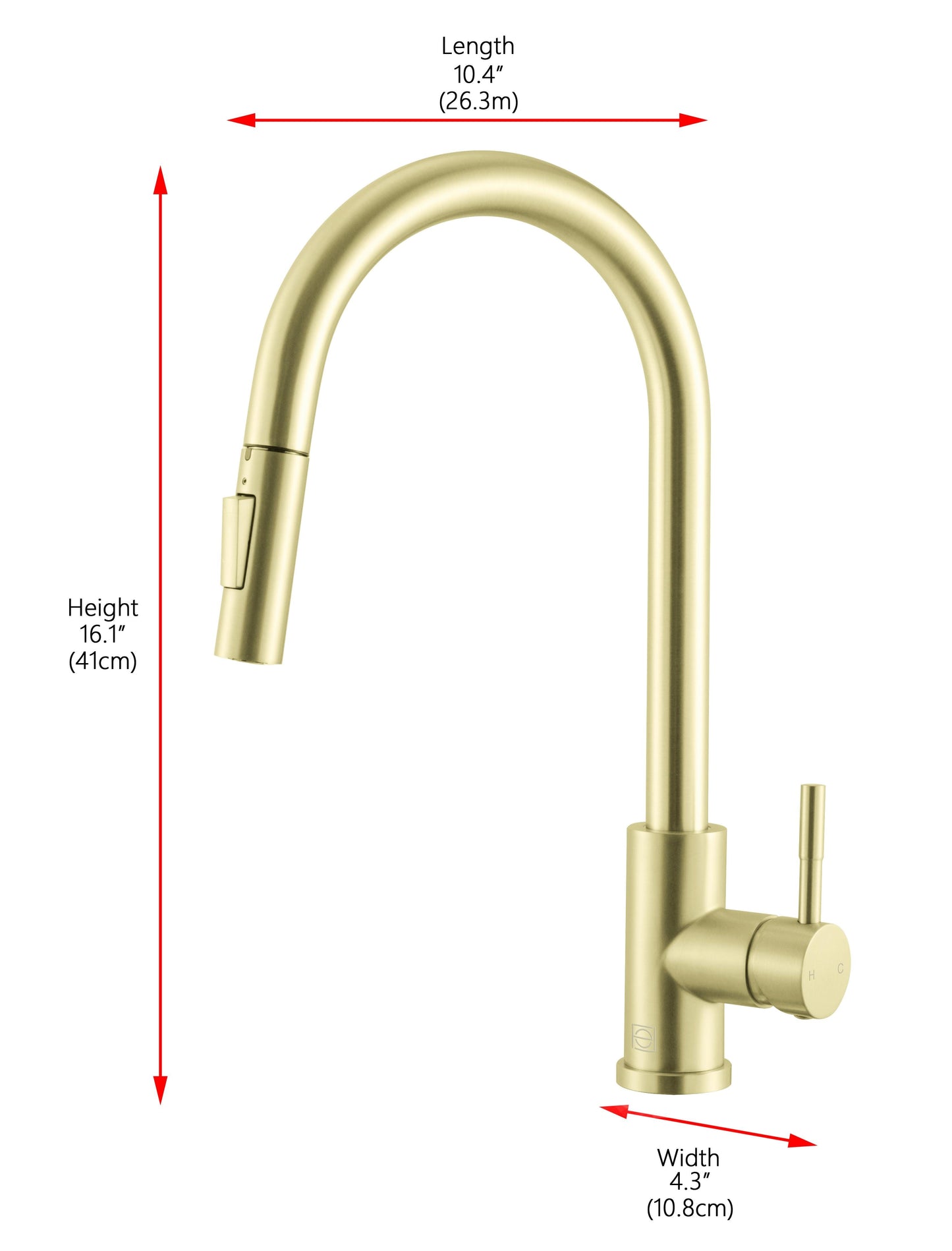 Imogen Single Handle Pull Down Sprayer Kitchen Faucet with Touch Sensor, Modern Style, Brushed Gold - KF160BGD