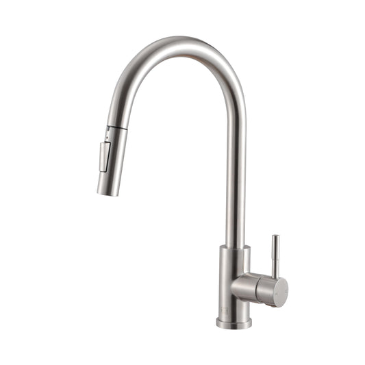 Imogen Single Handle Pull Down Sprayer Kitchen Faucet with Touch Sensor, Modern Style, Brushed Nickel - KF160BNK