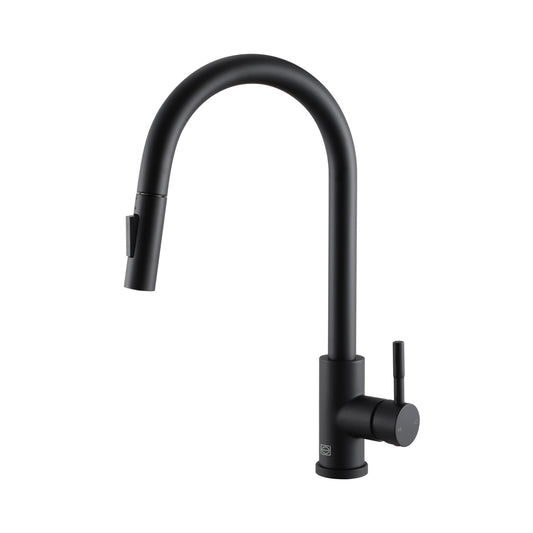 Imogen Single Handle Pull Down Sprayer Kitchen Faucet with Touch Sensor, Modern Style, Matte Black - KF160MBK