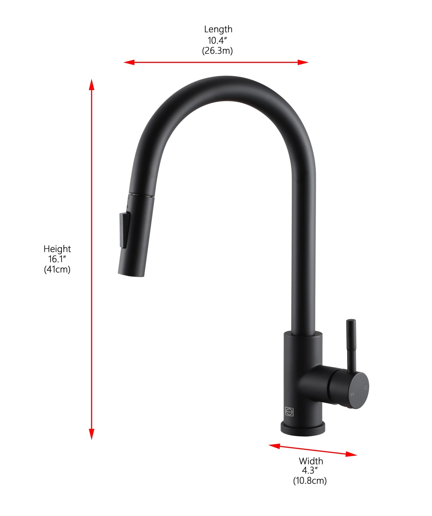 Imogen Single Handle Pull Down Sprayer Kitchen Faucet with Touch Sensor, Modern Style, Matte Black - KF160MBK