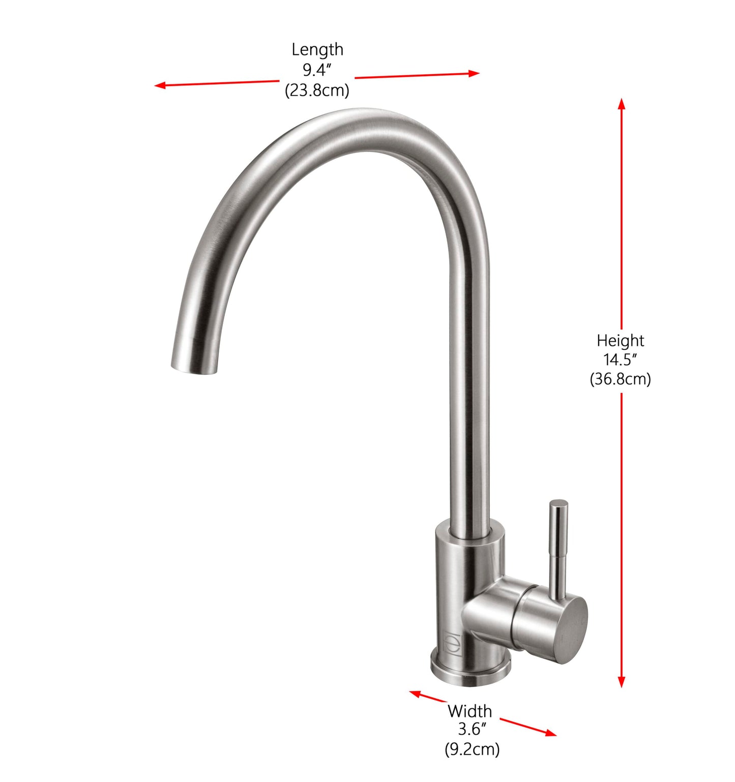 Orion Single Handle Kitchen Faucet, Modern Style, Brushed Nickel - KF170BNK