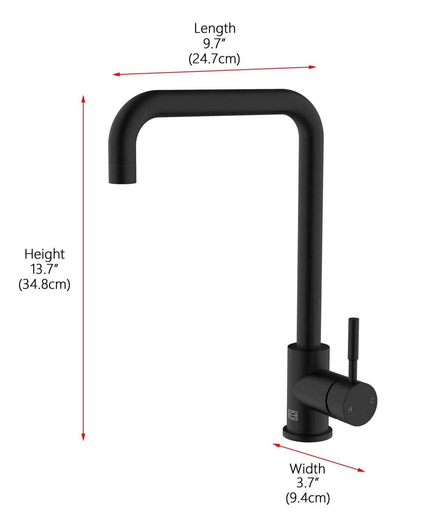 Eira Single Handle Pull Down Sprayer Kitchen Faucet, Modern Style, Matte Black - KF180MBK