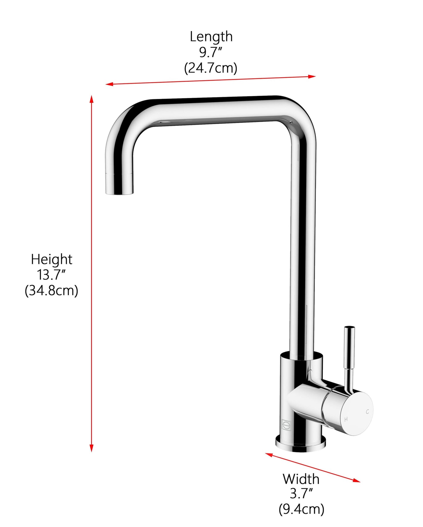 Eira Single Handle Pull Down Sprayer Kitchen Faucet, Modern Style, Chrome - KF180PCH