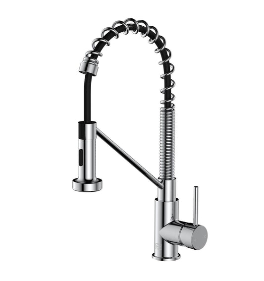 Tamsin Single Handle Pull Down Sprayer Kitchen Faucet, Industrial Style, Chrome - KF200PCH