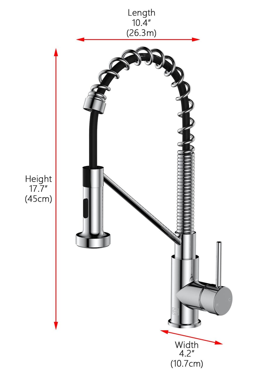 Tamsin Single Handle Pull Down Sprayer Kitchen Faucet, Industrial Style, Chrome - KF200PCH