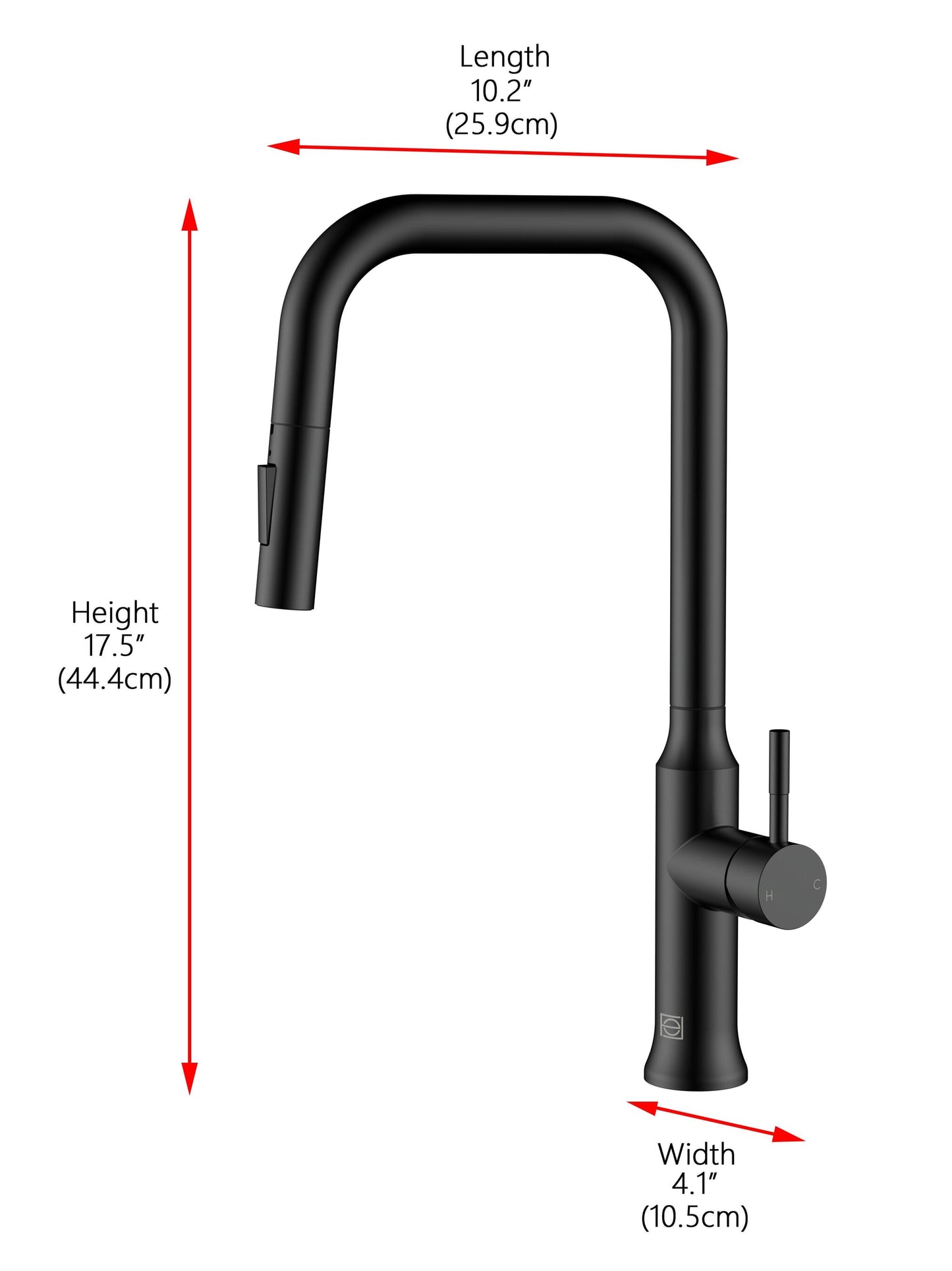 Astrid Single Handle Pull Down Sprayer Kitchen Faucet, Modern Style, Matte Black - KF210MBK