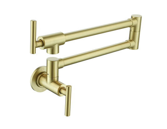 Evander Wall Mounted Pot Filler, Modern Style, Brushed Gold - KF220BGD