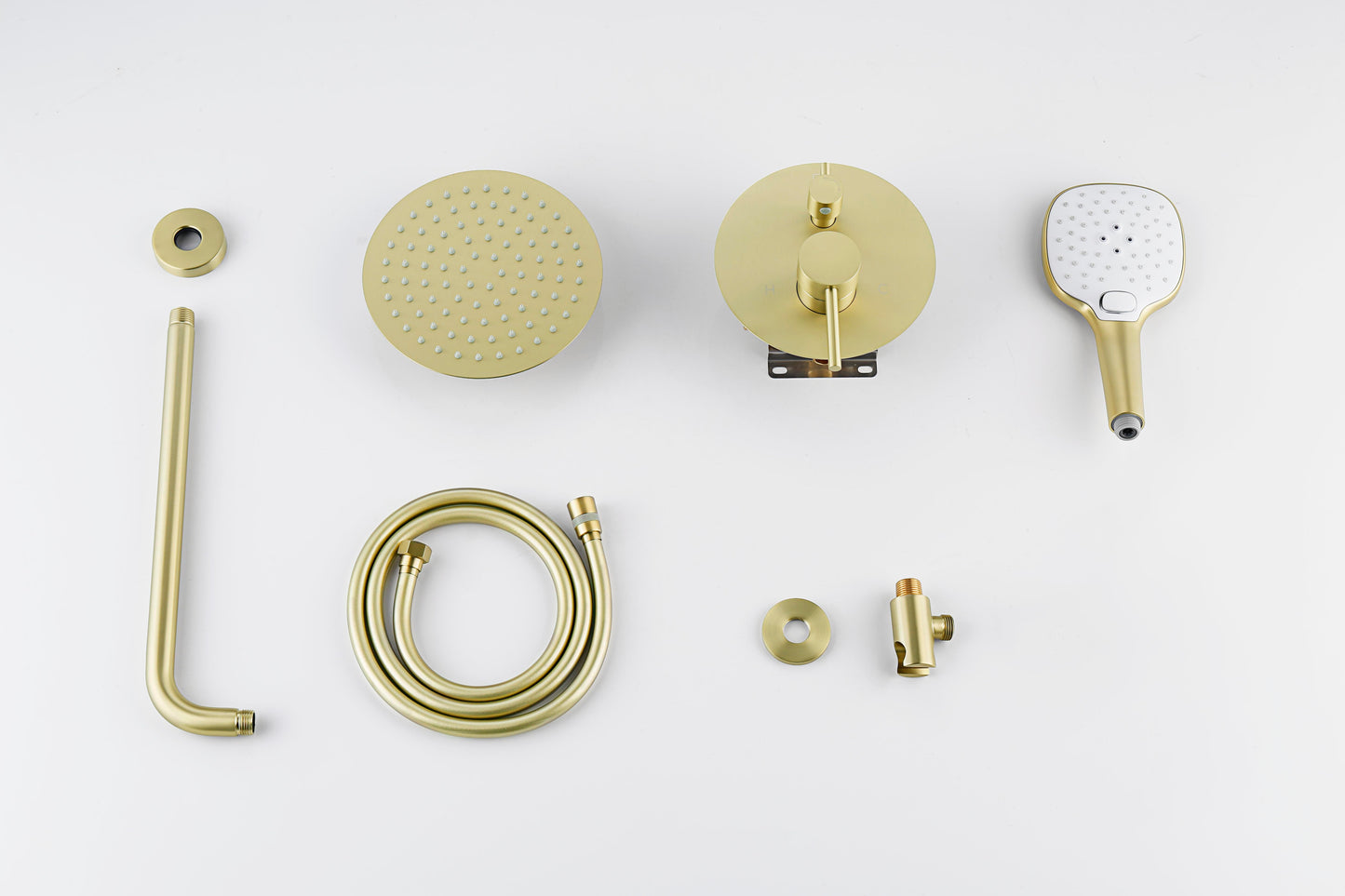 Brynn Complete Shower Faucet System with Rough-in Valve, Modern Style, Brushed Gold - SF100BGD