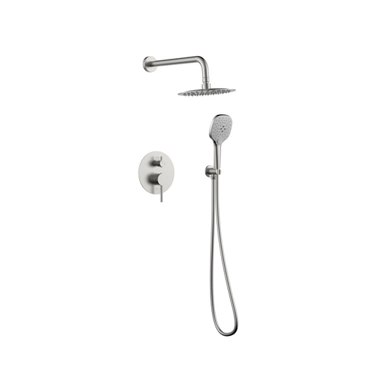 Brynn Complete Shower Faucet System with Rough-in Valve, Modern Style, Brushed Nickel - SF100BNK