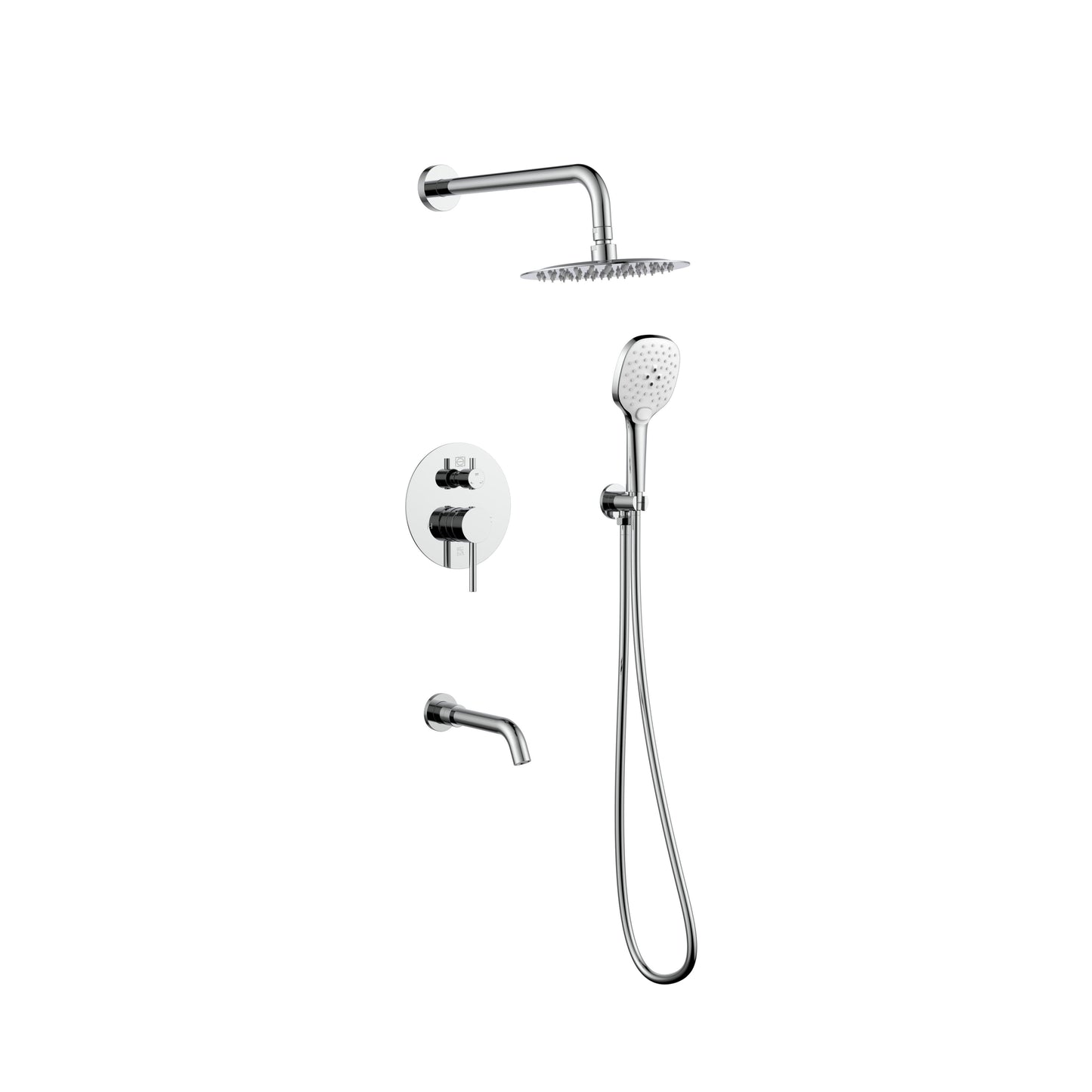 Alaric Complete Shower and Tub Faucet with Rough-in Valve, Modern Style, Chrome - SF110PCH