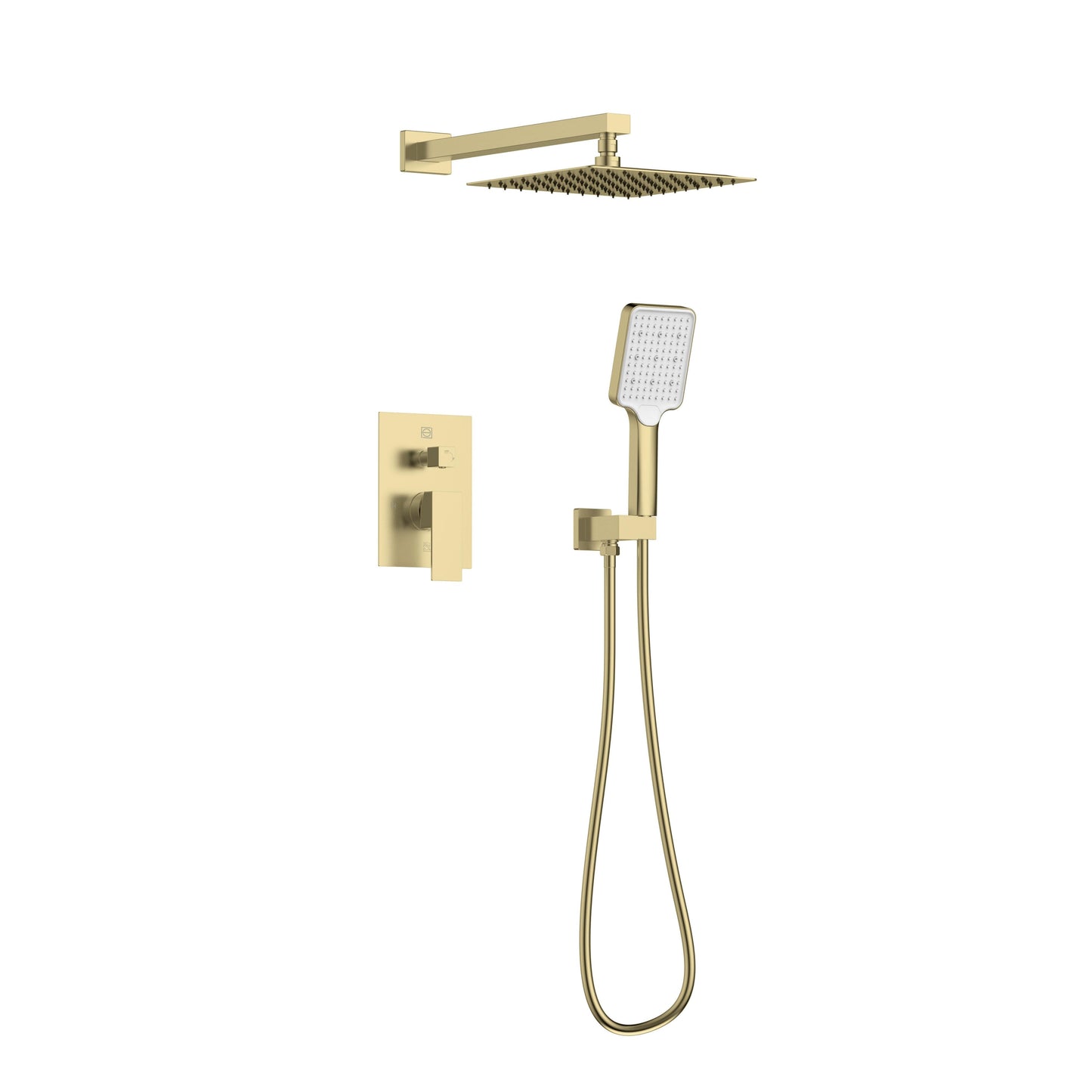 Seren Complete Shower Faucet System with Rough-in Valve, Modern Style, Brushed Gold - SF120BGD