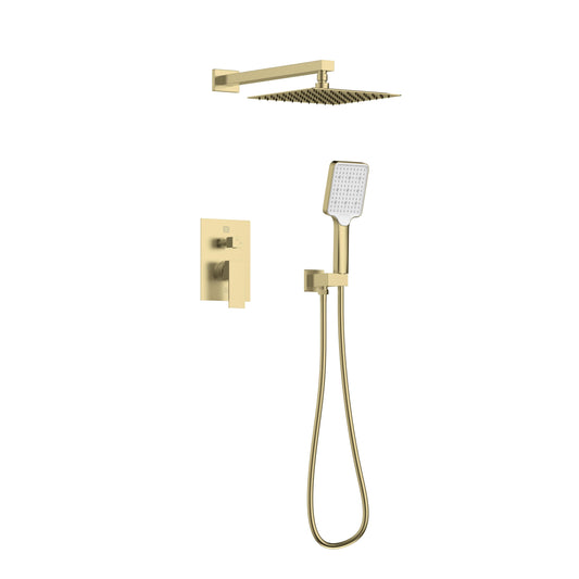 Seren Complete Shower Faucet System with Rough-in Valve, Modern Style, Brushed Gold - SF120BGD