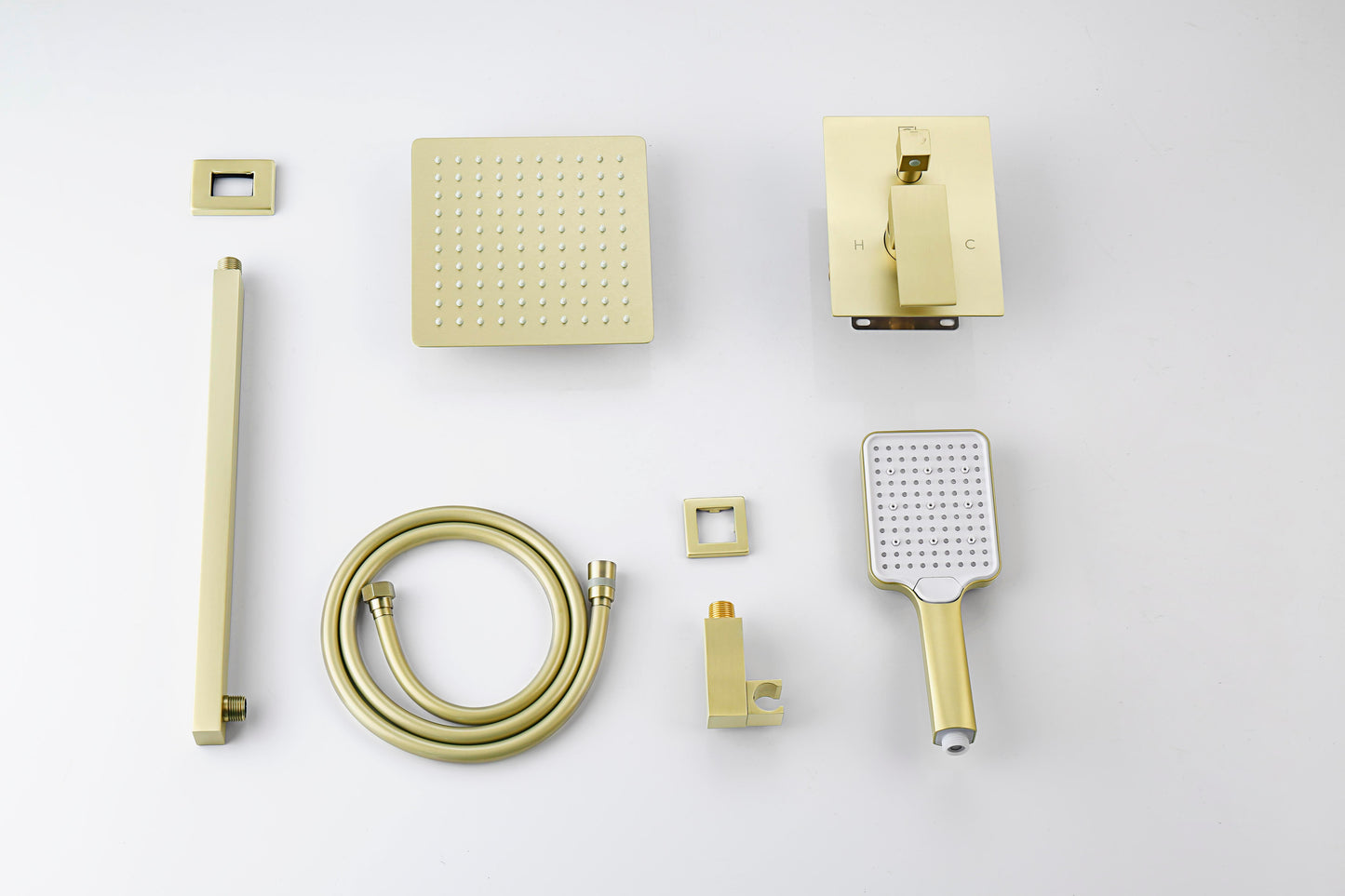 Seren Complete Shower Faucet System with Rough-in Valve, Modern Style, Brushed Gold - SF120BGD