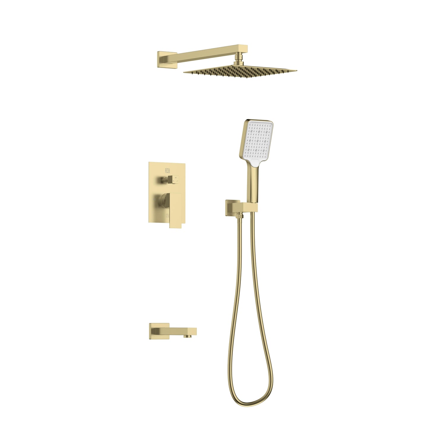 Thalia Complete Shower and Tub Faucet with Rough-in Valve, Modern Style, Brushed Gold - SF130BGD