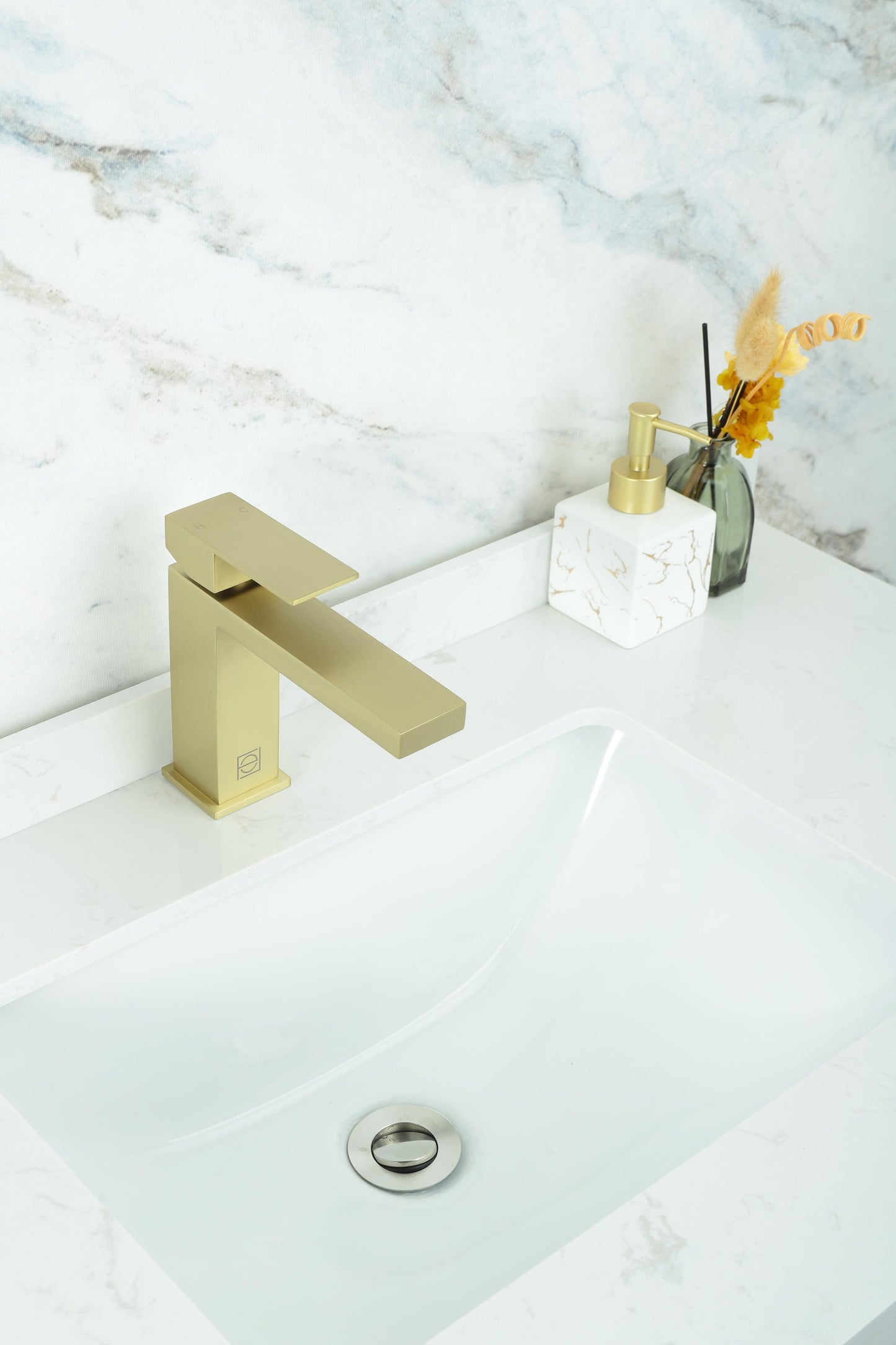 Torin Single Hole Single Handle Bathroom Faucet, Modern Style, Brushed Gold - VF100BGD