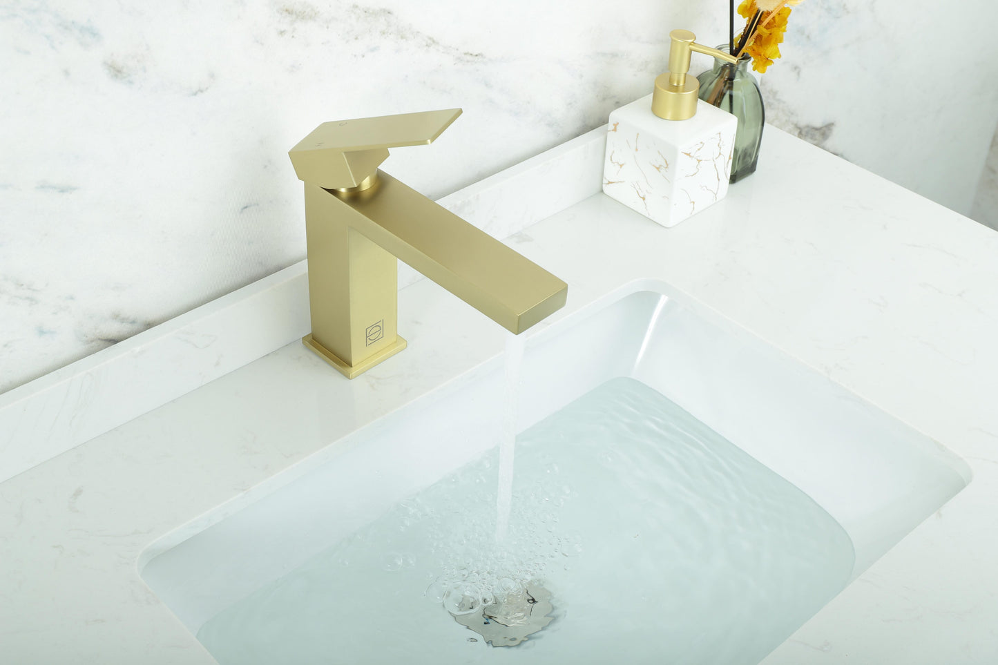 Torin Single Hole Single Handle Bathroom Faucet, Modern Style, Brushed Gold - VF100BGD