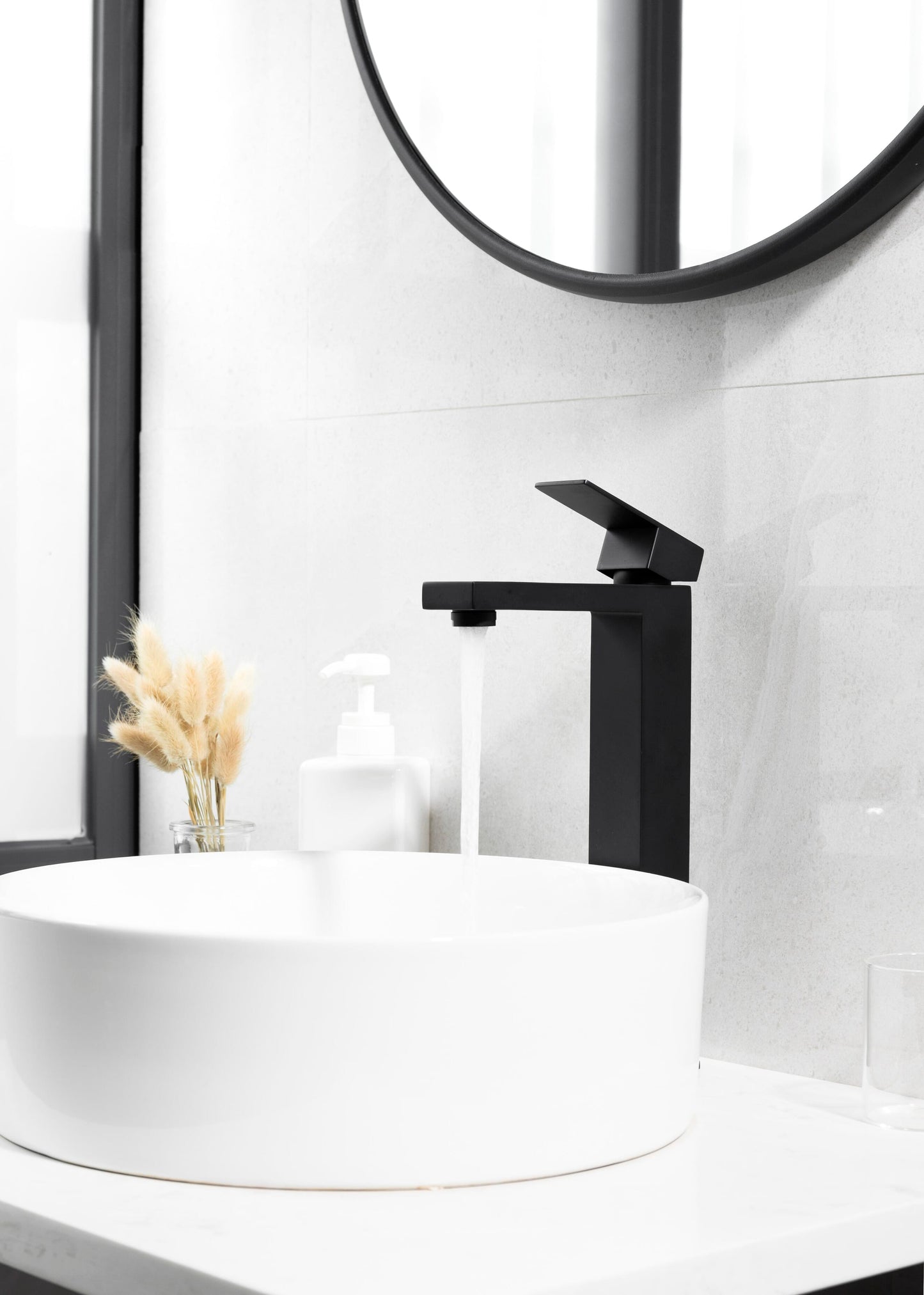 Vesper Single Hole Single Handle Bathroom Faucet, Modern Style, Matte Black - VF110MBK