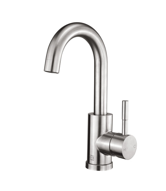 Elara Single Hole Single Handle Bathroom Faucet, Modern Style, Brushed Nickel - VF120BNK