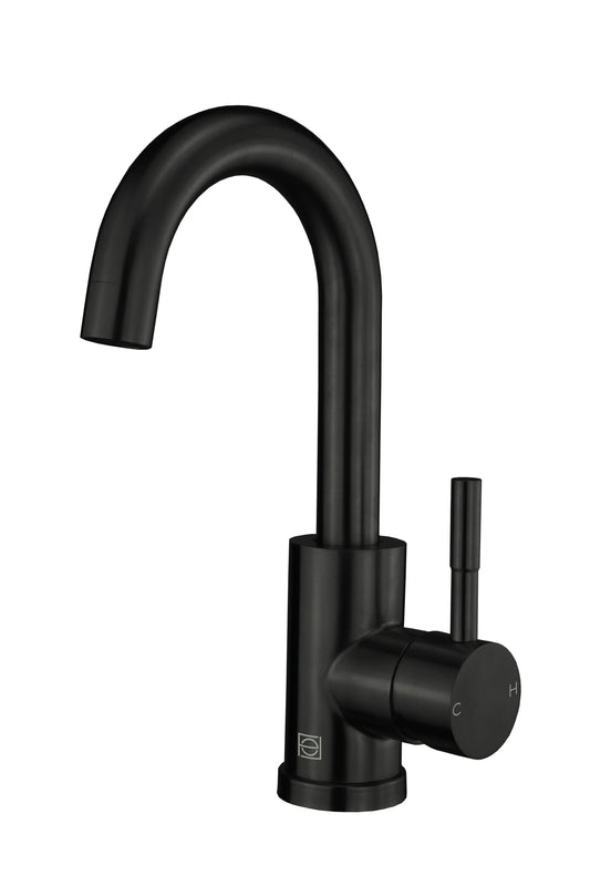 Elara Single Hole Single Handle Bathroom Faucet, Modern Style, Matte Black - VF120MBK