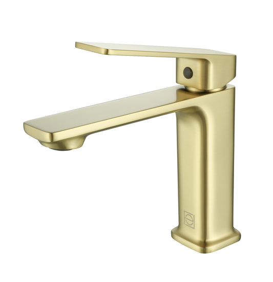 Caelan Single Hole Single Handle Bathroom Faucet, Modern Style, Brushed Gold - VF130BGD