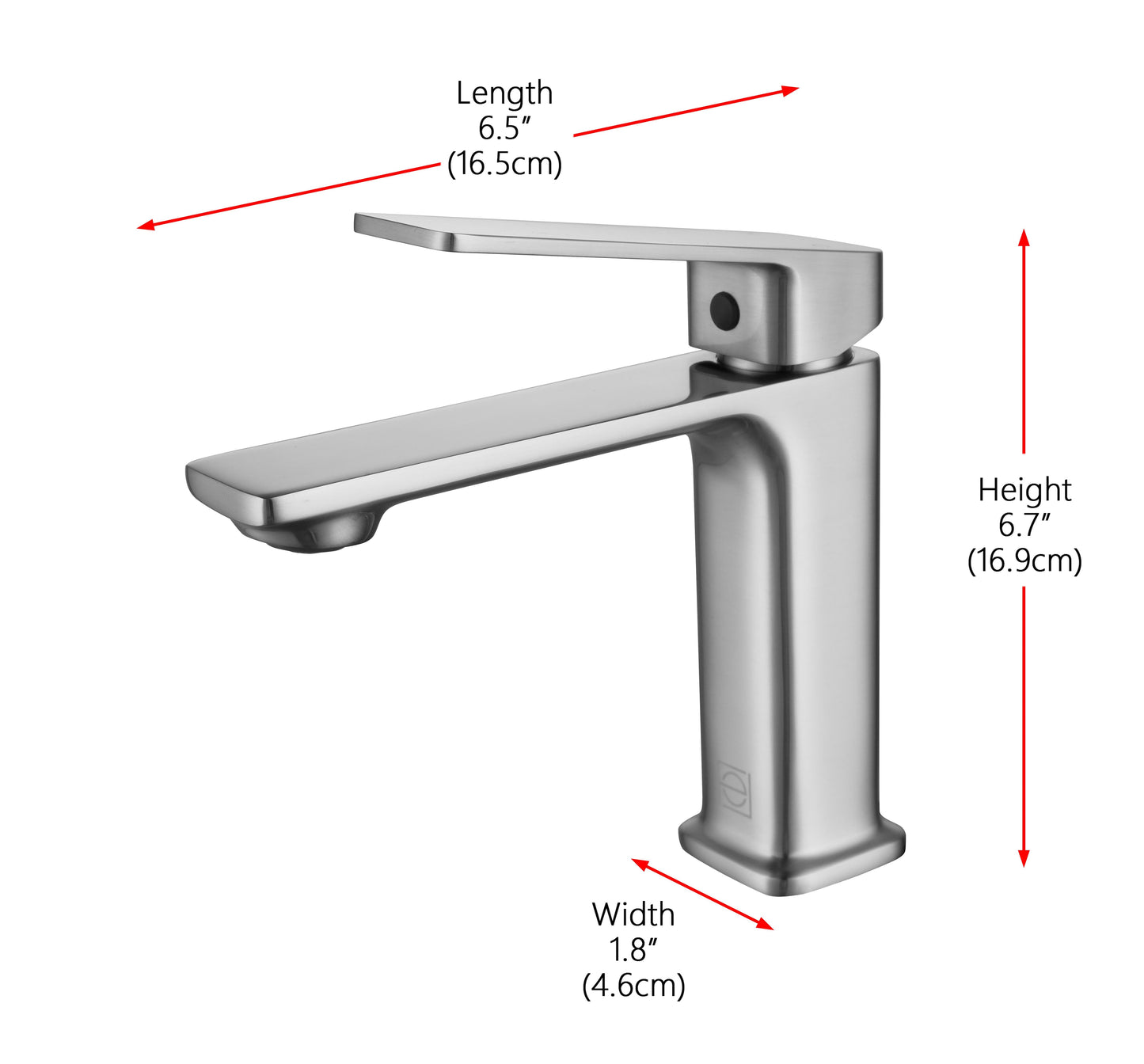 Caelan Single Hole Single Handle Bathroom Faucet, Modern Style, Brushed Nickel - VF130BNK