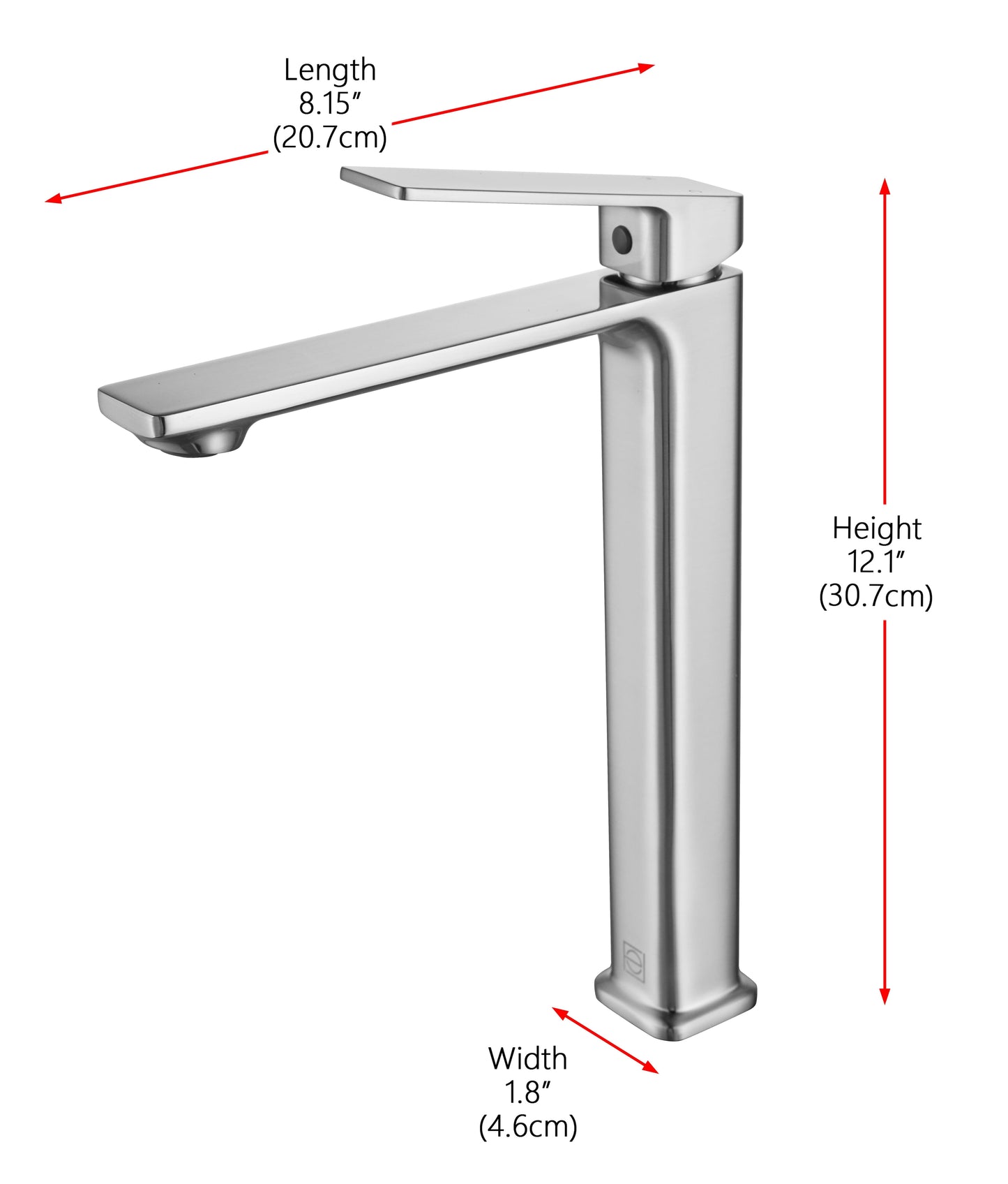 Nyssa Single Hole Single Handle Bathroom Faucet, Modern Style, Brushed Nickel - VF140BNK