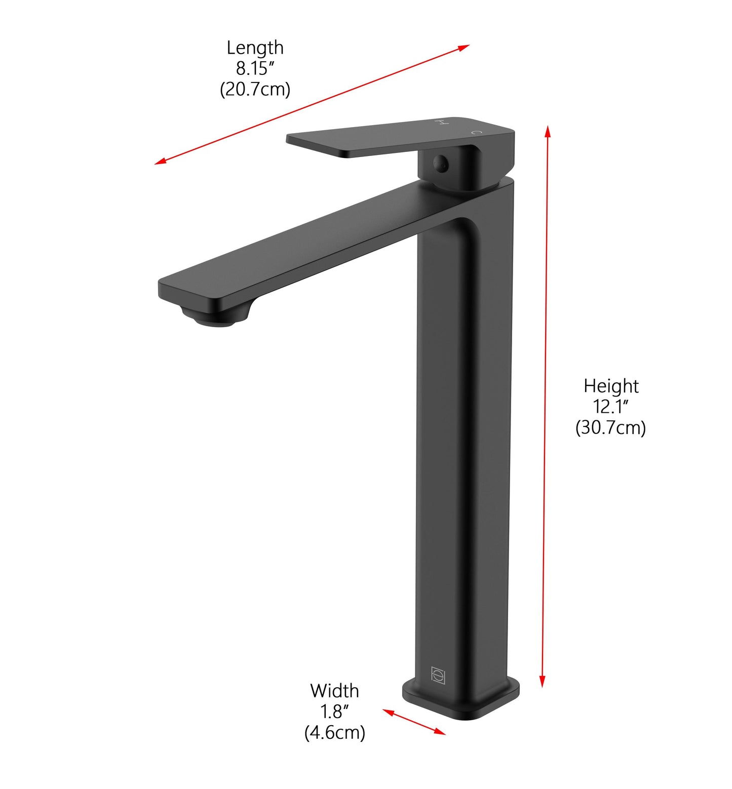 Nyssa Single Hole Single Handle Bathroom Faucet, Modern Style, Matte Black - VF140MBK