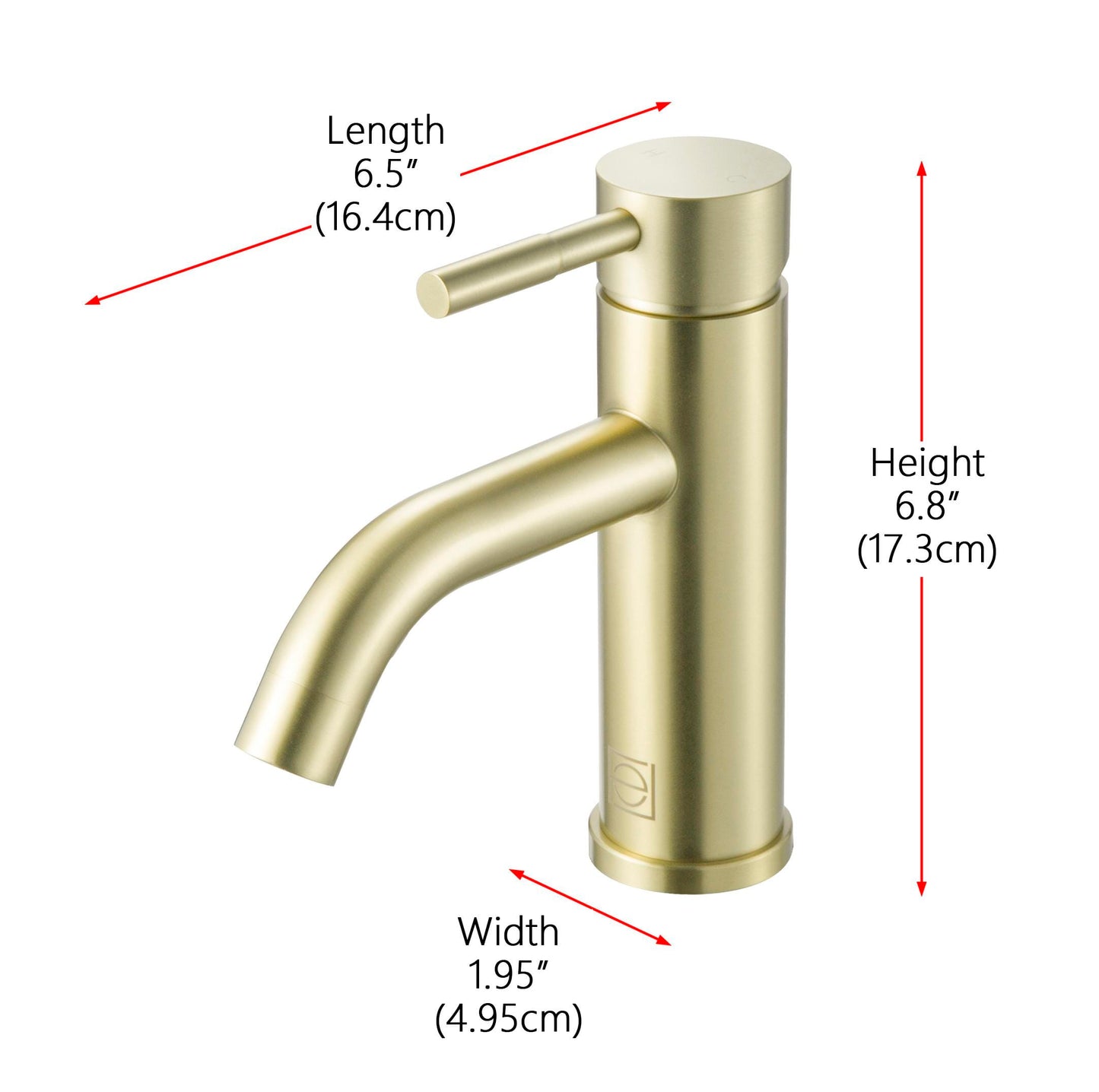 Zephyr Single Hole Single Handle Bathroom Faucet, Modern Style, Brushed Gold - VF150BGD