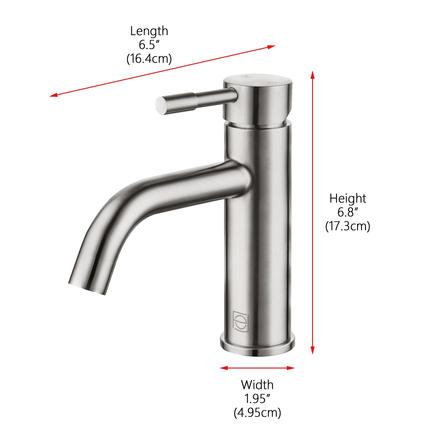 Zephyr Single Hole Single Handle Bathroom Faucet, Modern Style, Brushed Nickel - VF150BNK