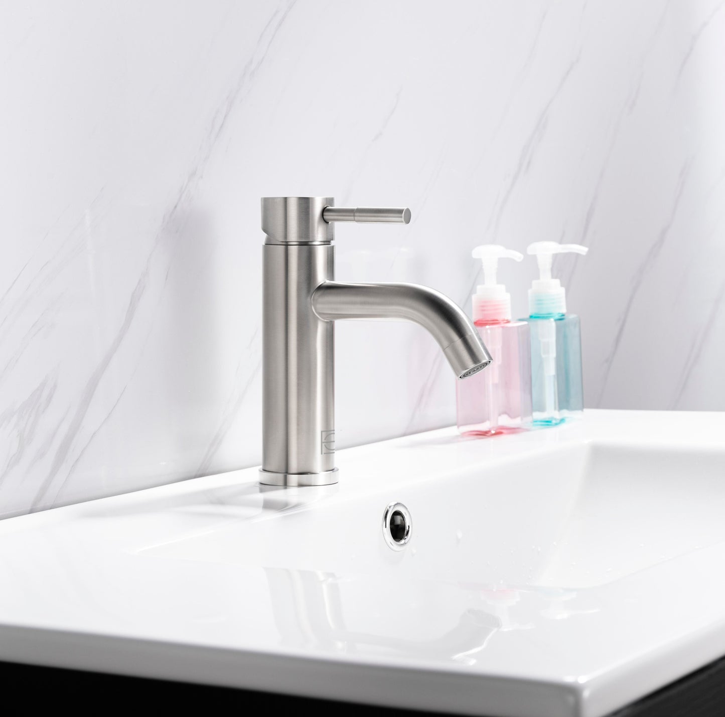 Zephyr Single Hole Single Handle Bathroom Faucet, Modern Style, Brushed Nickel - VF150BNK