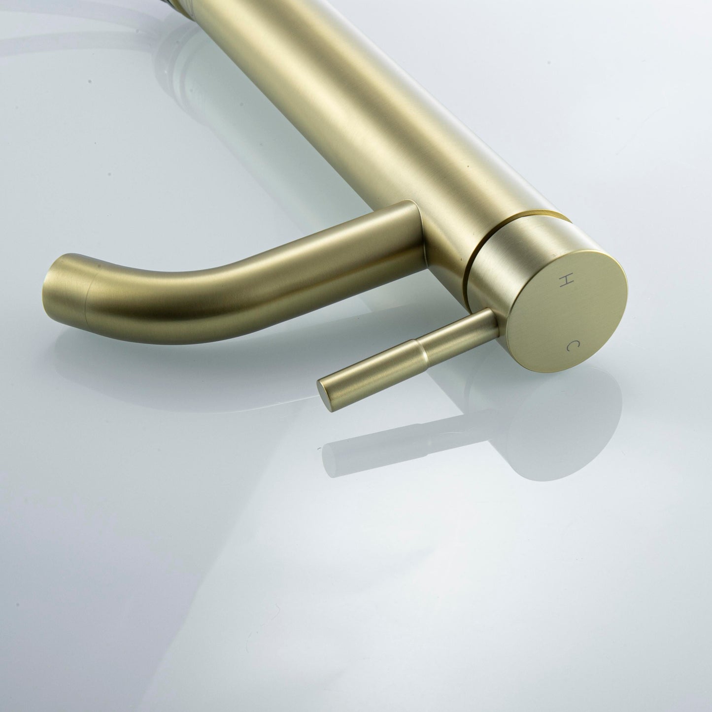 Sable Single Hole Single Handle Bathroom Faucet, Modern Style, Brushed Gold - VF160BGD