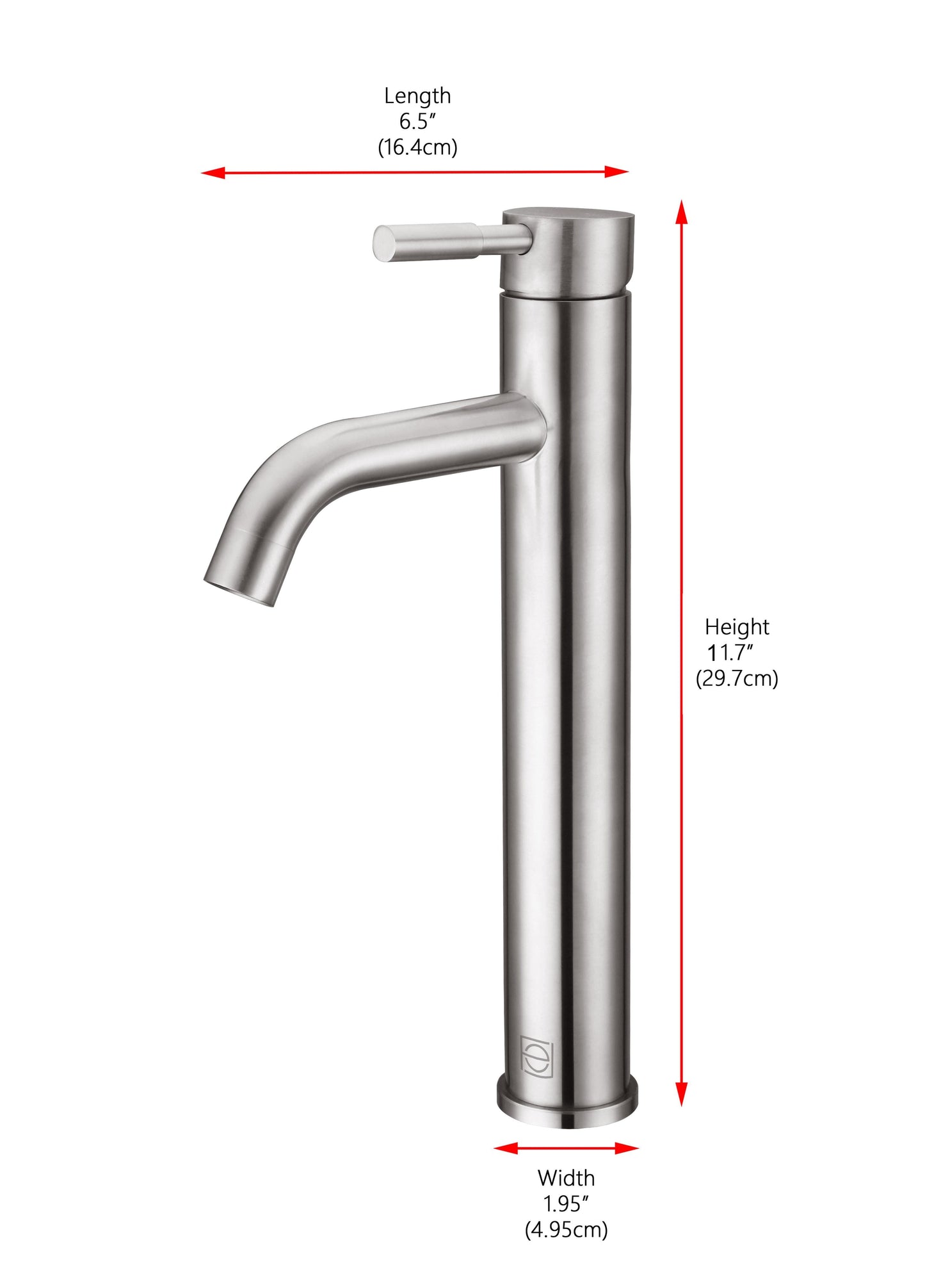 Sable Single Hole Single Handle Bathroom Faucet, Modern Style, Brushed Nickel - VF160BNK