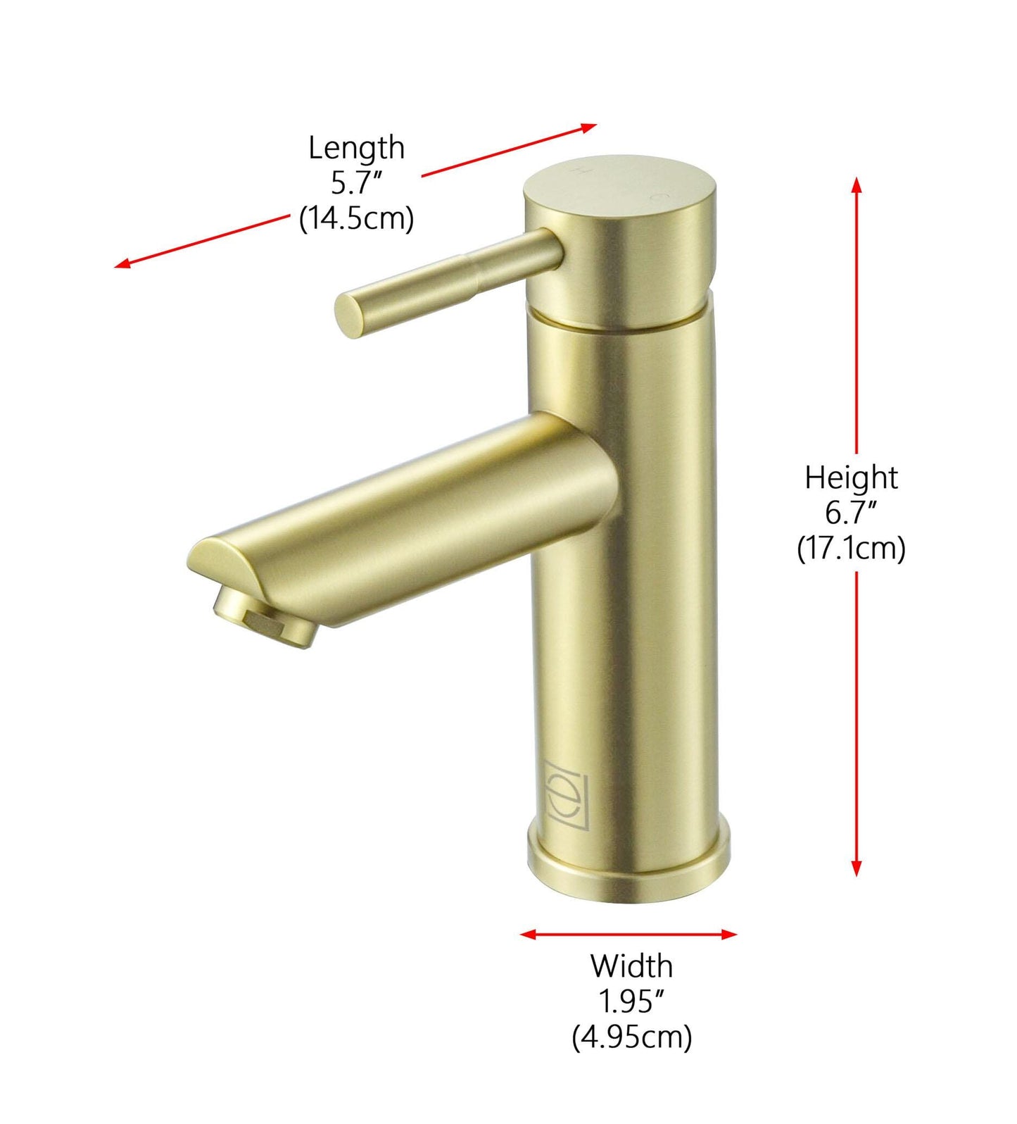 Ronan Single Hole Single Handle Bathroom Faucet, Modern Style, Brushed Gold - VF170BGD