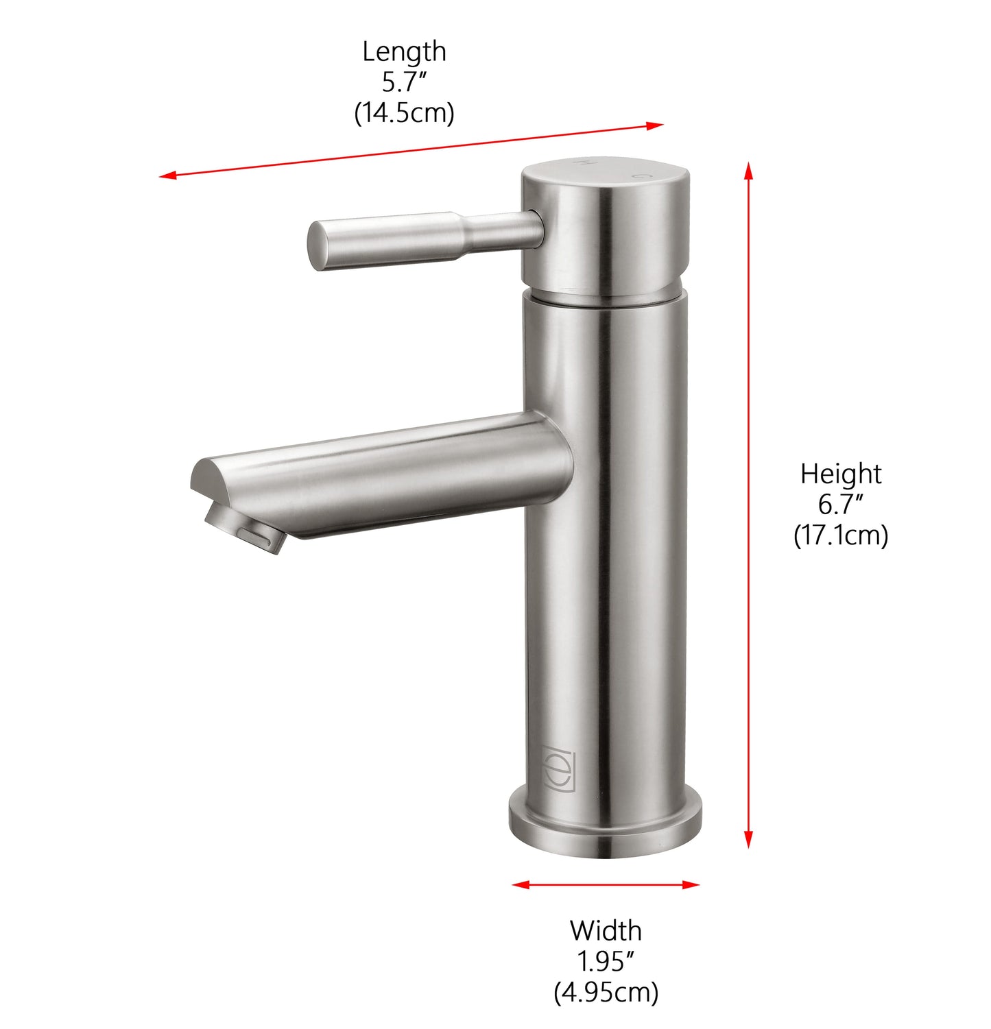 Ronan Single Hole Single Handle Bathroom Faucet, Modern Style, Brushed Nickel - VF170BNK