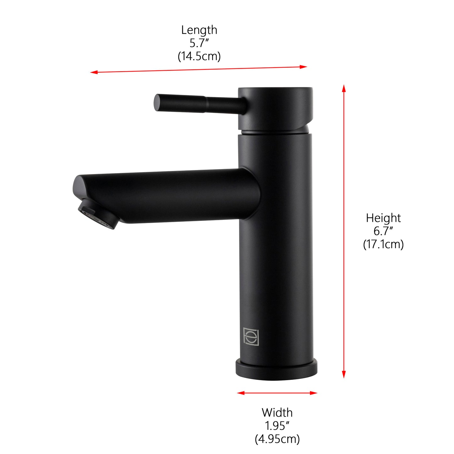 Ronan Single Hole Single Handle Bathroom Faucet, Modern Style, Matte Black - VF170MBK