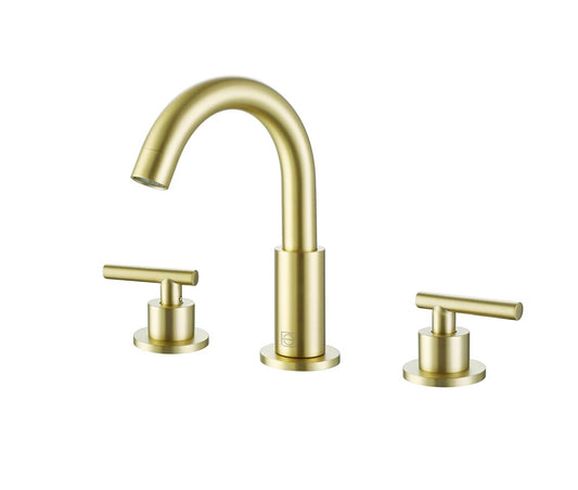 Elowen 8" Widespread Double Handle Bathroom Faucet, Modern Style, Brushed Gold - VF180BGD