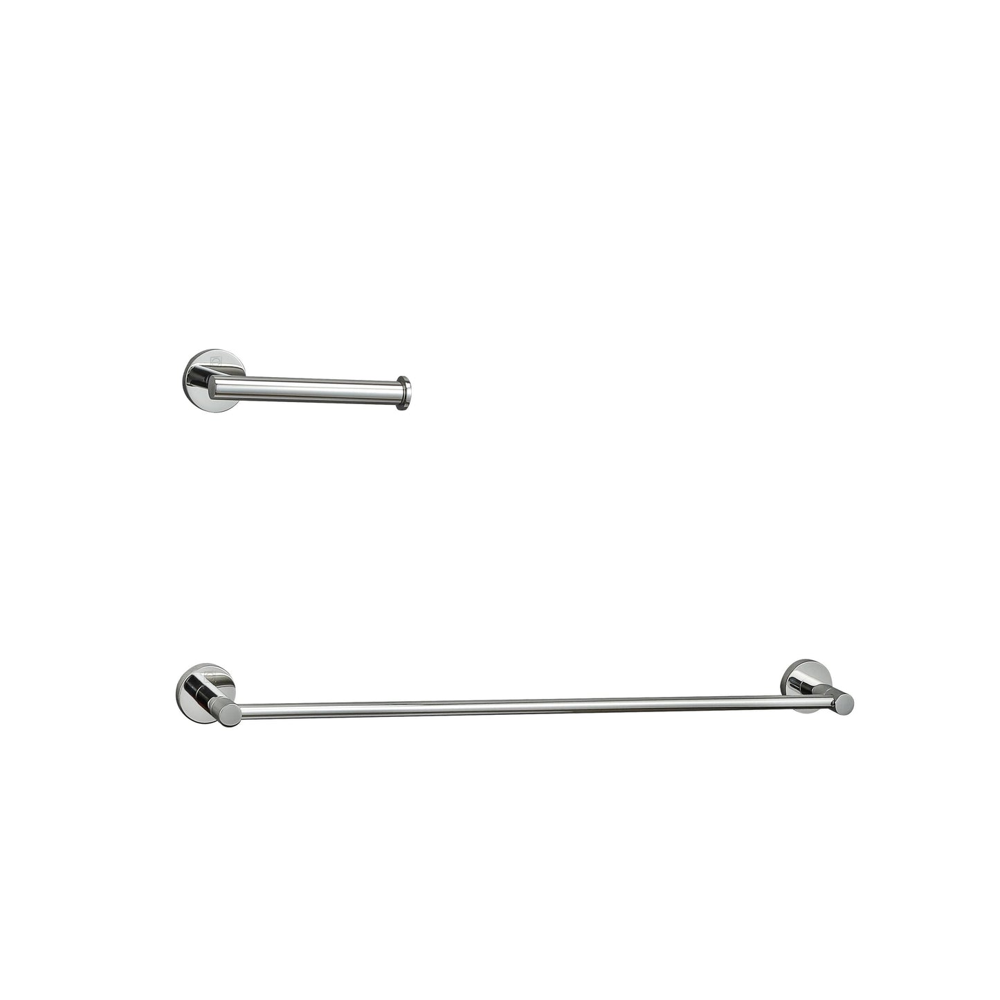 Bastian 2-Piece Bathroom Hardware Set, Modern Style, Chrome - BH100S2PCH