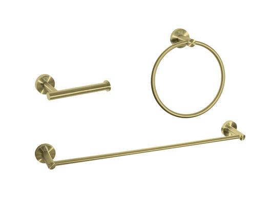 Lysander 3-Piece Bathroom Hardware Set, Modern Style, Brushed Gold - BH100S3BGD