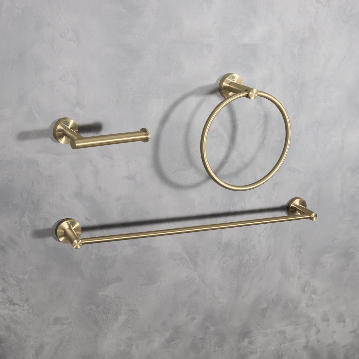 Lysander 3-Piece Bathroom Hardware Set, Modern Style, Brushed Gold - BH100S3BGD