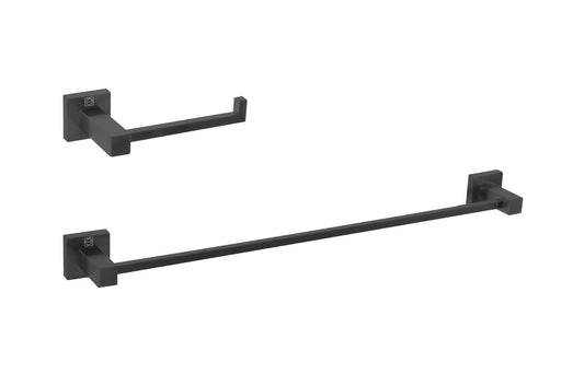 Arwen 2-Piece Bathroom Hardware Set, Modern Style, Matte Black - BH120S2MBK